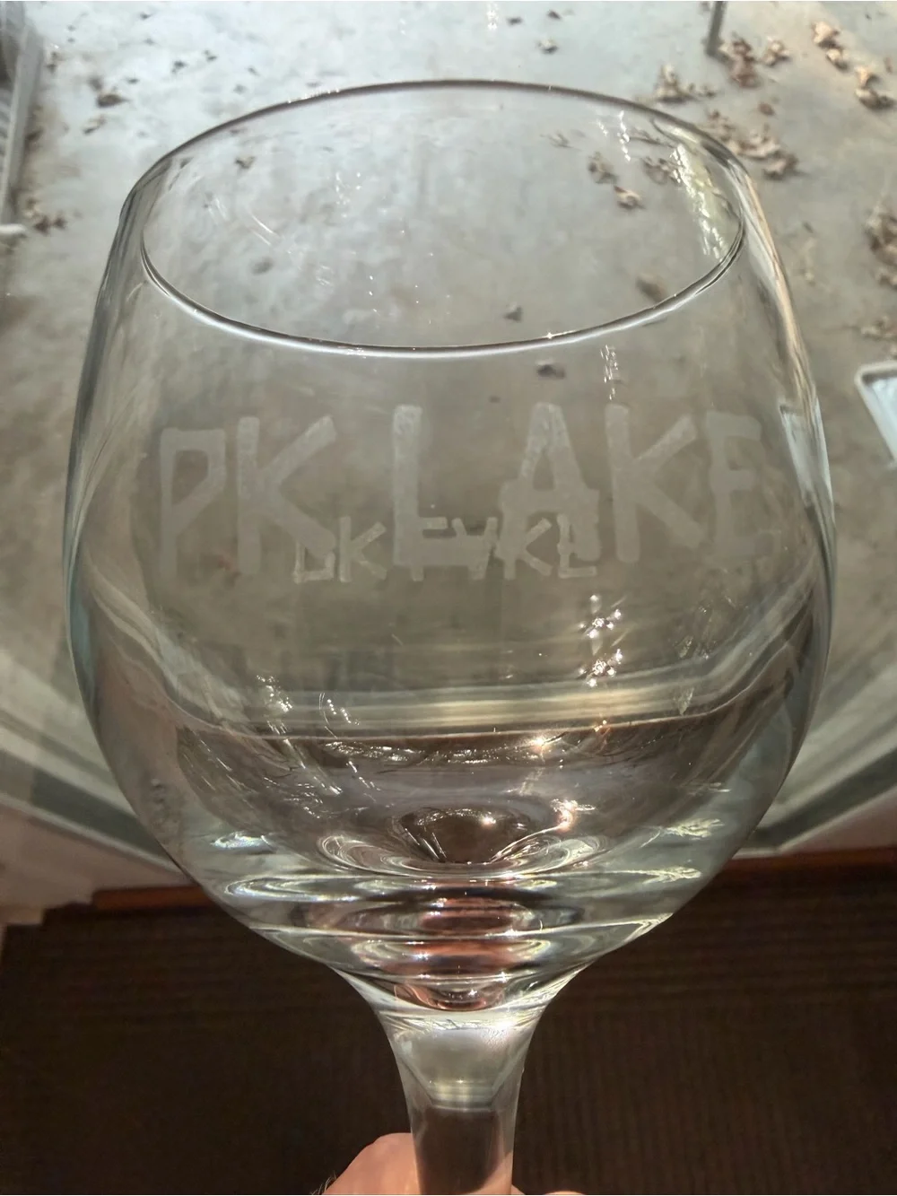 Possum Kingdom Lake Wine Glasses Set of 3 Frosted With “PK Lake” & 1 Unfrosted